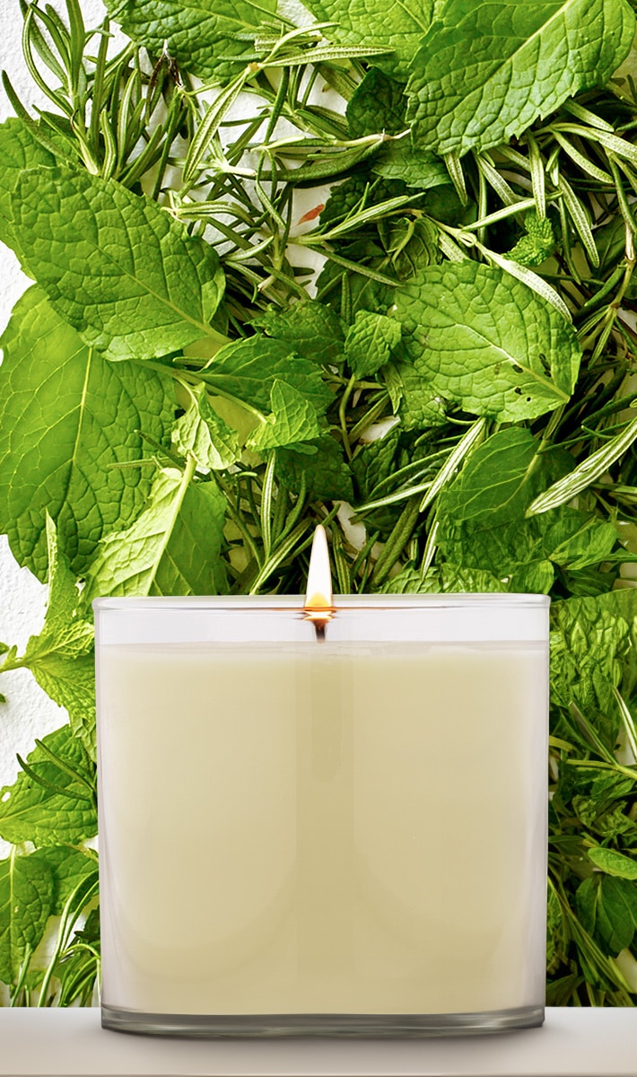 rosemary mint vegan soy wax candle